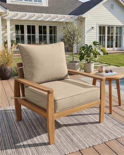 Outdoor Deep Seat Patio Cushions Set, 22×22×4 Inch Water Resistant & Fade...
