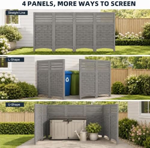ADDOK Outdoor Privacy Screen, 45" H x 22" W Air Conditioner Fence, ...
