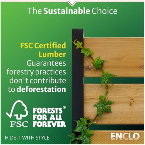 Enclo Concord Privacy Screen, Cedar Wood DIY No Dig Kit