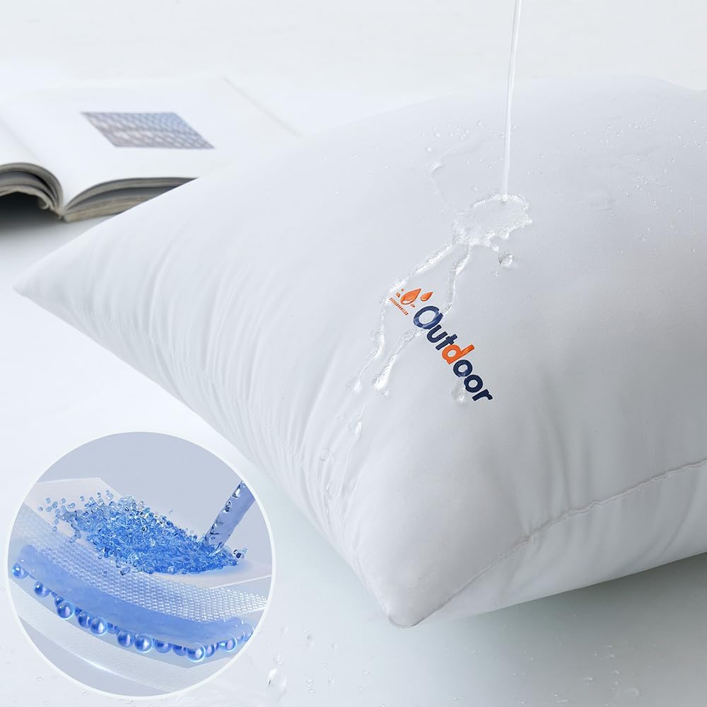 MIULEE Outdoor Pillows Set of 4 20x20 Waterproof Throw Pillow Inserts