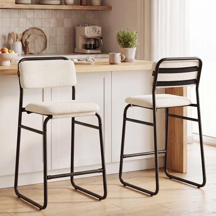 Furniliving Bar Stools Set of 2, 26" H Counter Height Bar Stools with Fu...