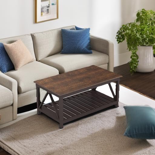 ChooChoo 40" Farmhouse Coffee Table with A-Frame Design for Living Room