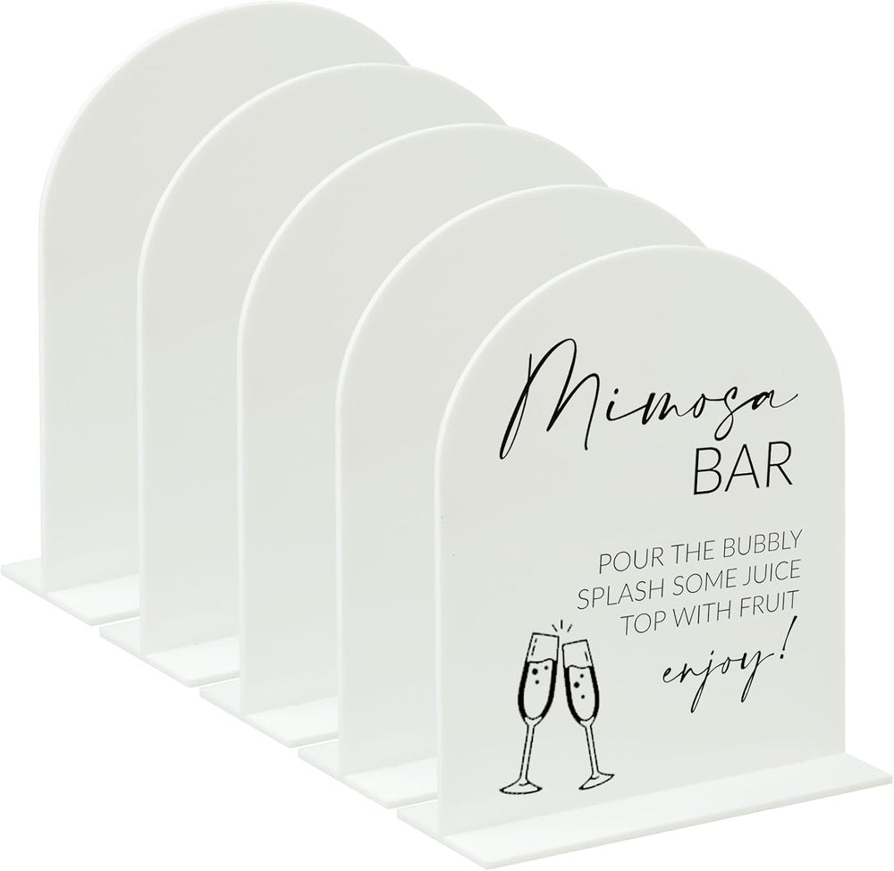 8x10 Inch Blank White Arch Acrylic Sign with Stand 1/8 inch Thick
