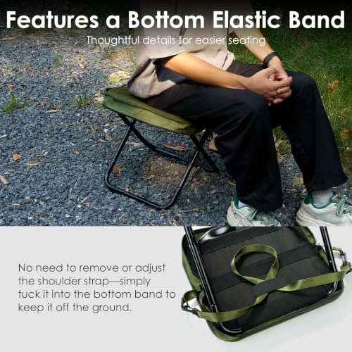 MOONCY 16-Inch Collapsible Stool, Portable Aluminum Alloy Pocket Chair with S...
