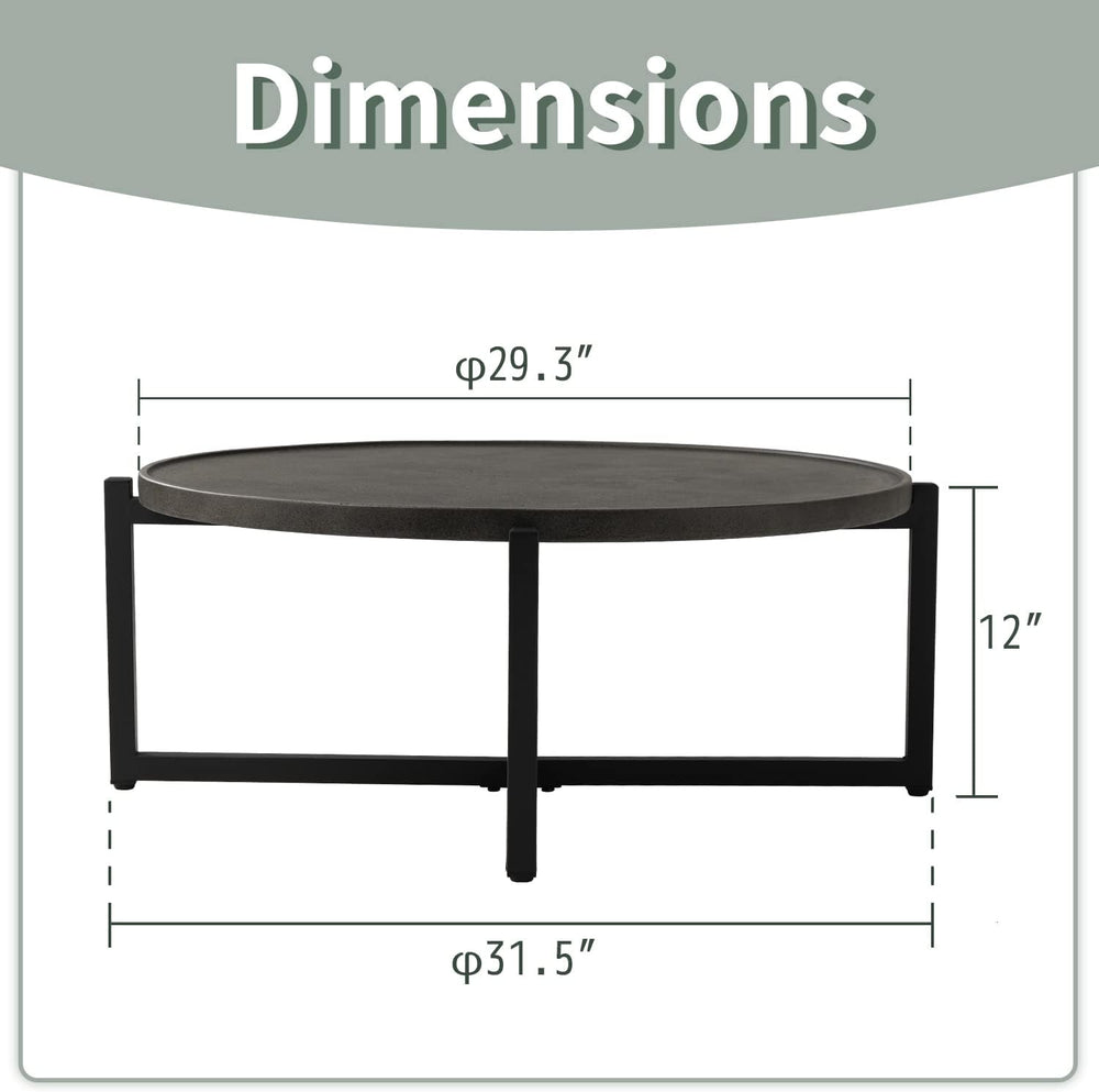 SUNBURY Outdoor Coffee Table Dark Grey, 12''H x 31.5''W Patio...