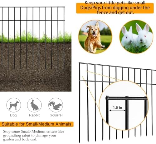 Adavin Small/Medium Animal Barrier Fence,15 Pack 24 in(L)X 15 in(H) Undergrou...
