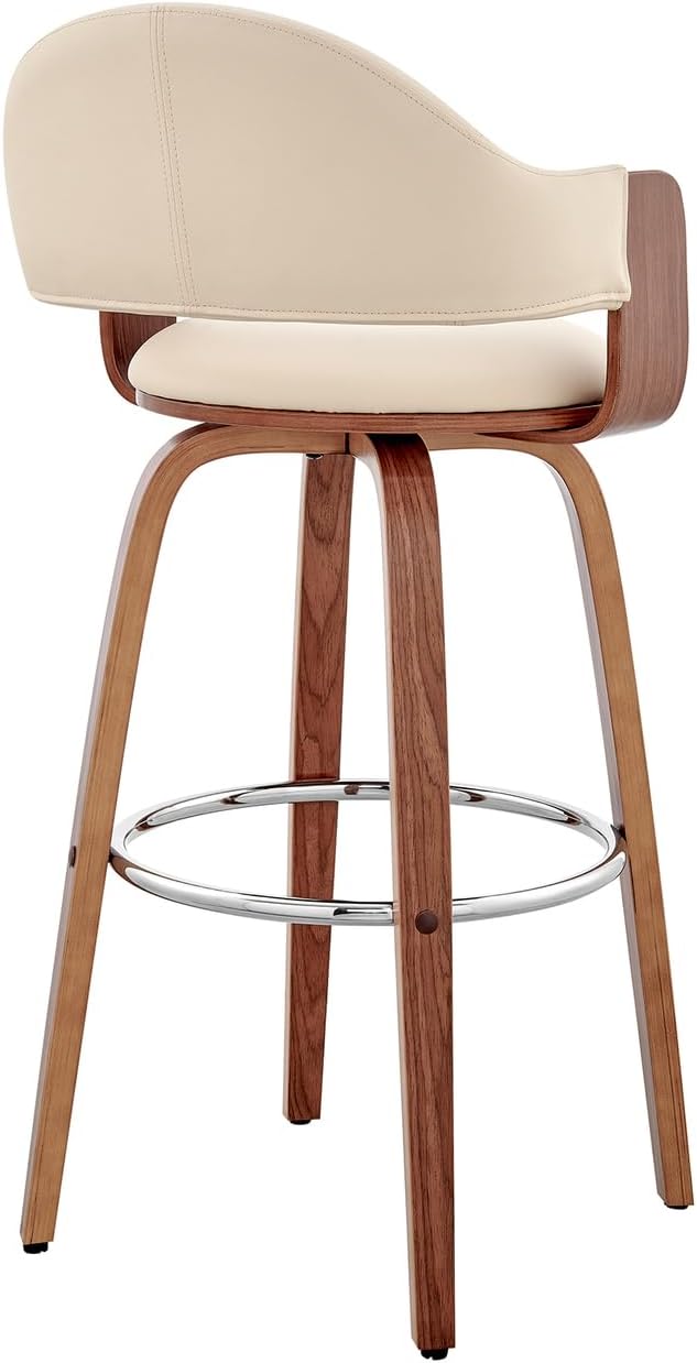 Armen Living Daxton Mid Century Modern Swivel Bar Stool for Kitchen Island Co...
