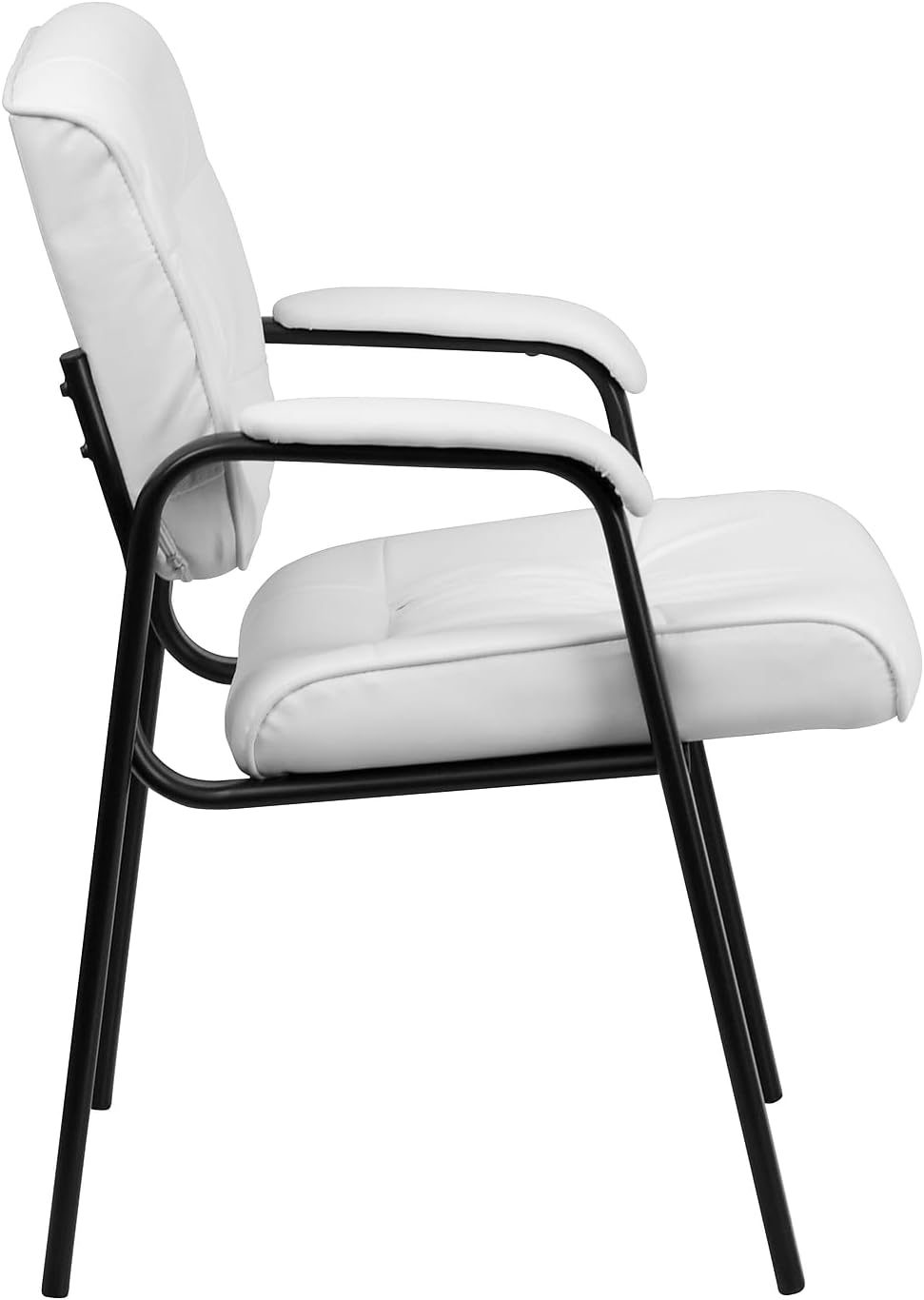 Flash Furniture LeatherSoft Reception Chair, White/Black