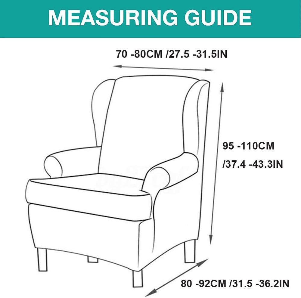 GULI Wingback Chair Cover 2-Piece, Wing Chair Covers Armchair Chair Slipcover...