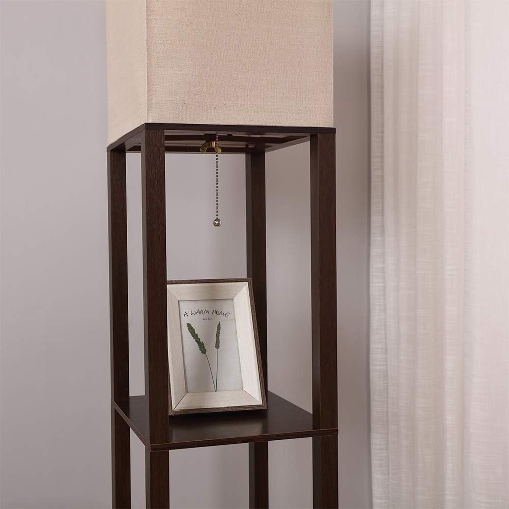 HomeFocus Floor Lamp,Corner Lamp with Shelves,Floor Light for Living Room,Bed...