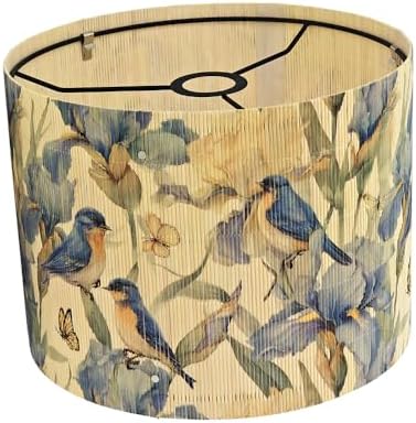 Bamboo Lamp Shade with Elegant Art Deco Design,11.8 x 9 Inch,
