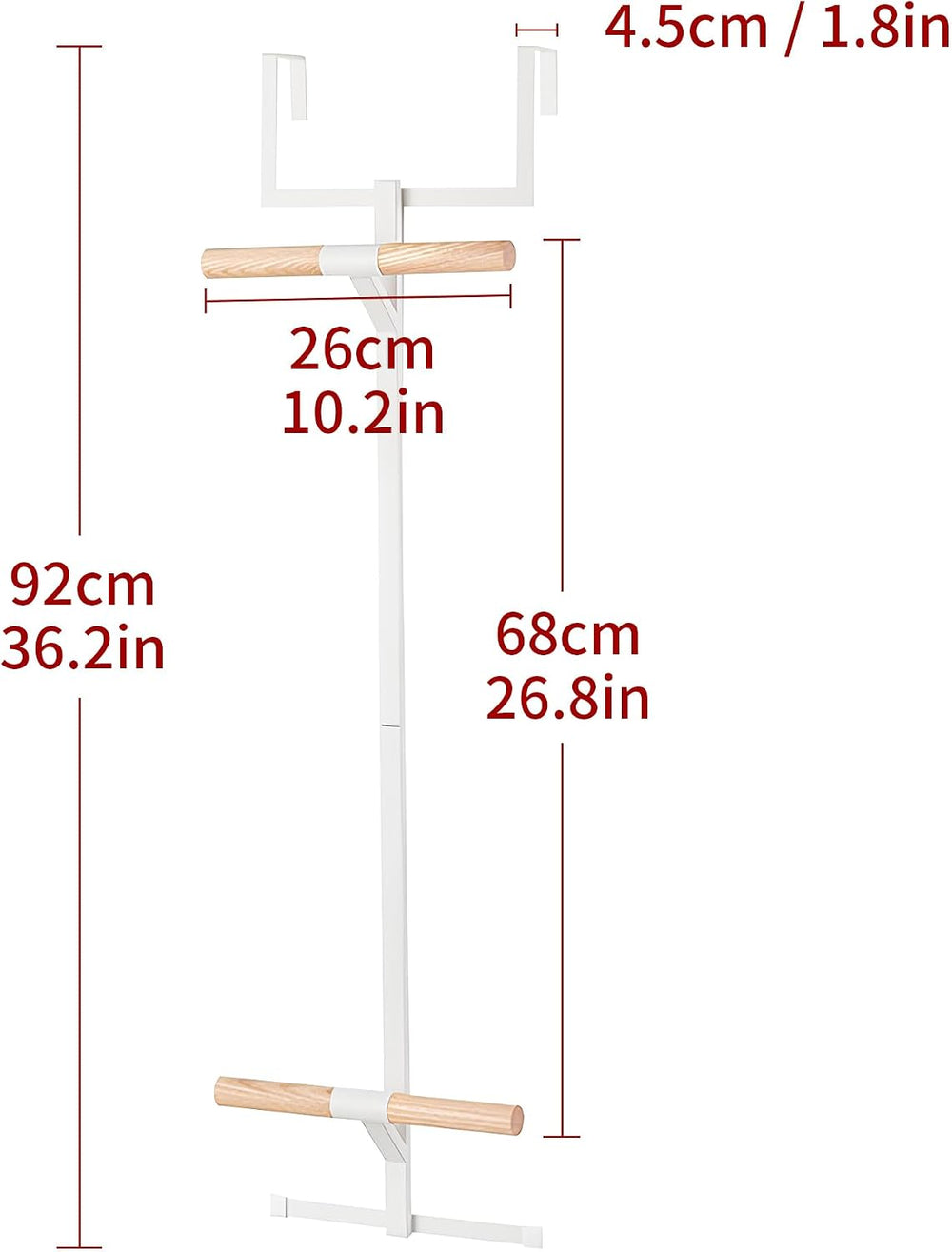 RFOUO Over The Door Hanger,Backpack Hanger for Closet, White
