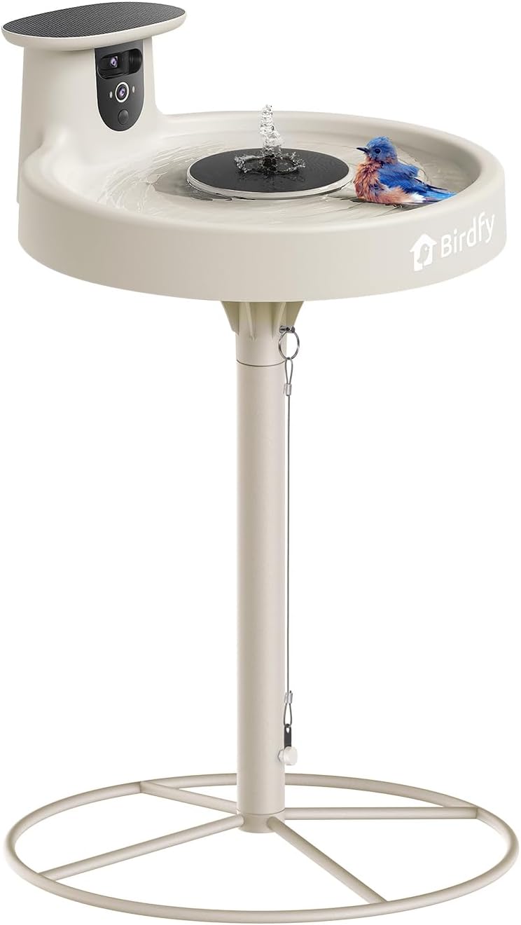 Birdfy Smart Bird Bath with Camera, Solar Powered & Fountain, 2K AI Camera