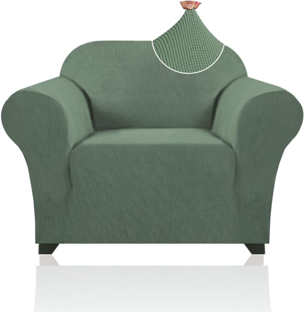 PrinceDeco Stretch Chair Cover Chair Slipcovers with Arms 1-Piece Chair Sofa ...