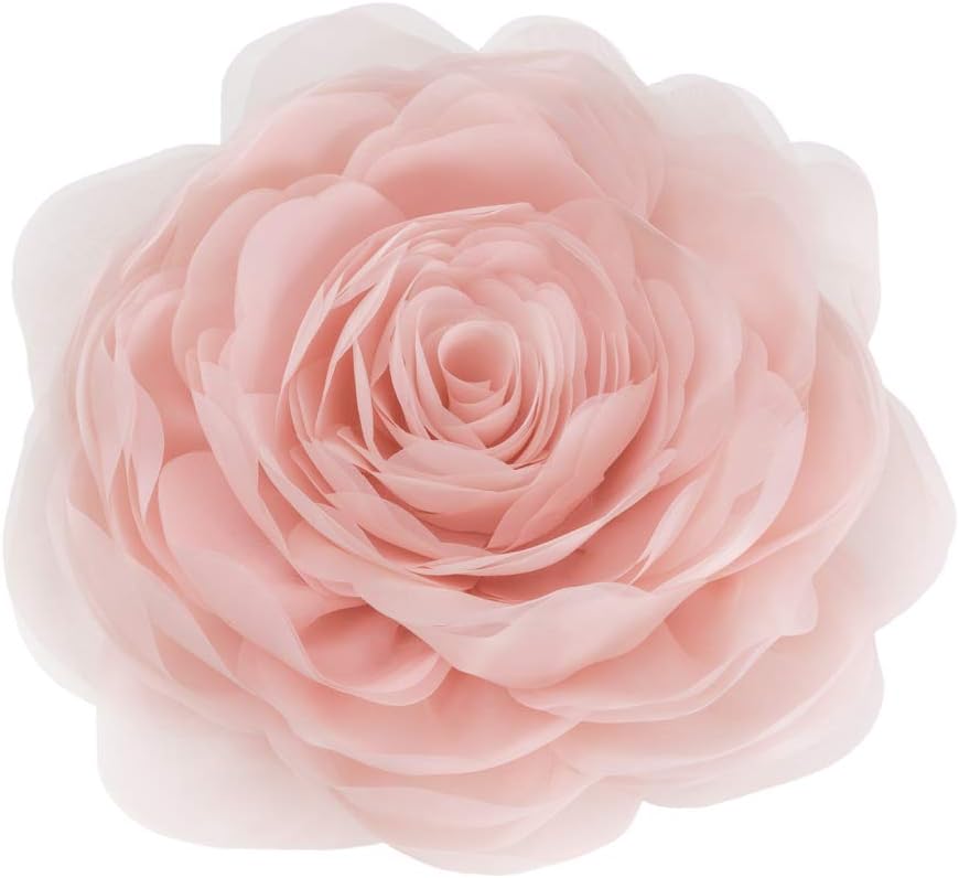 JWH 3D Flower Throw Pillow Cover with Insert, 14 Inch, Peach Pink
