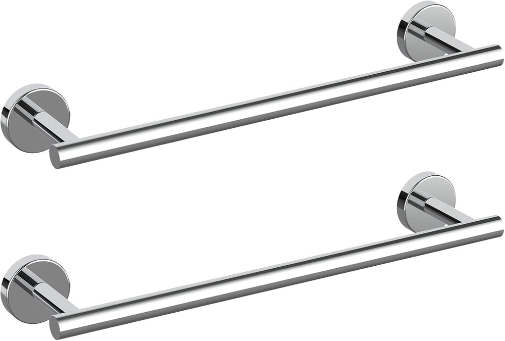 Cilee 2 Pieces Polished Chrome Bathroom Towel Bar, 24 Inch Towel Holder