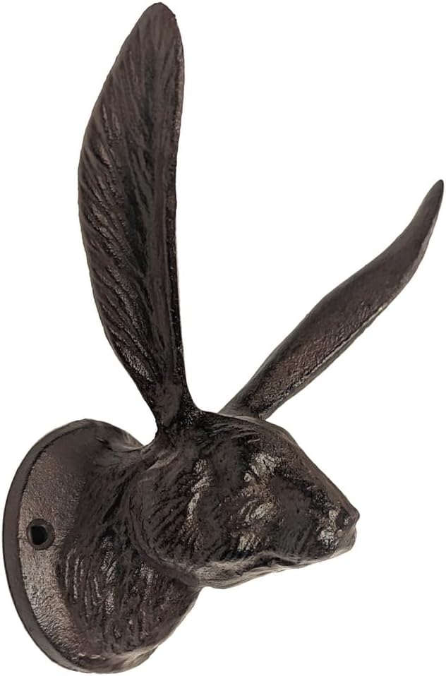 Metal Bunny Ears Hook Wall Mount Hat Coat Hanger Holder Jack Rabbit Key Ring ...