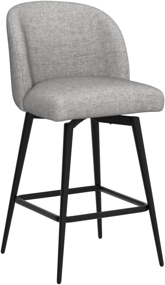 Watson & Whitely Counter Height Bar Stools Set of 3, Fabric in White