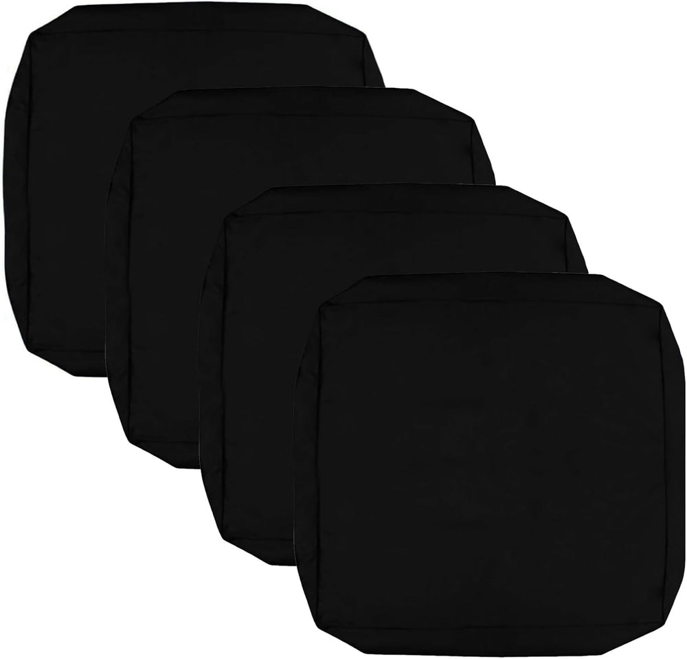 FLYMEI Patio Cushion Covers 25x25x5, Black, 4Packs
