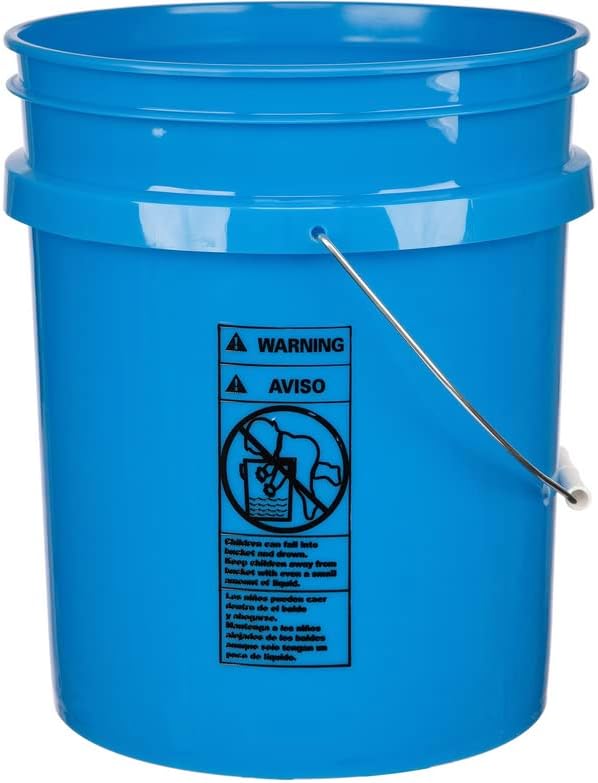 House Naturals 5 Gallon Bucket Pail with Air Tight White Screw on Lid - Food ...