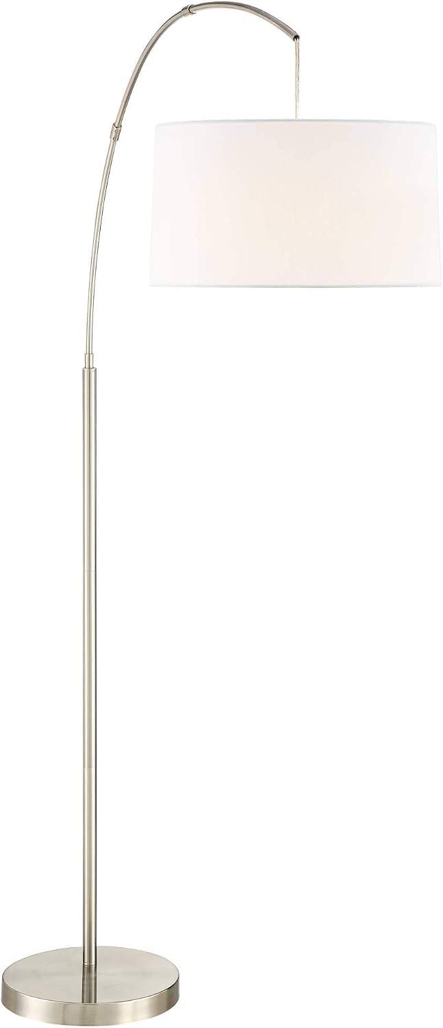 Cora 72" Tall Brushed Nickel Modern Arc Floor Lamp