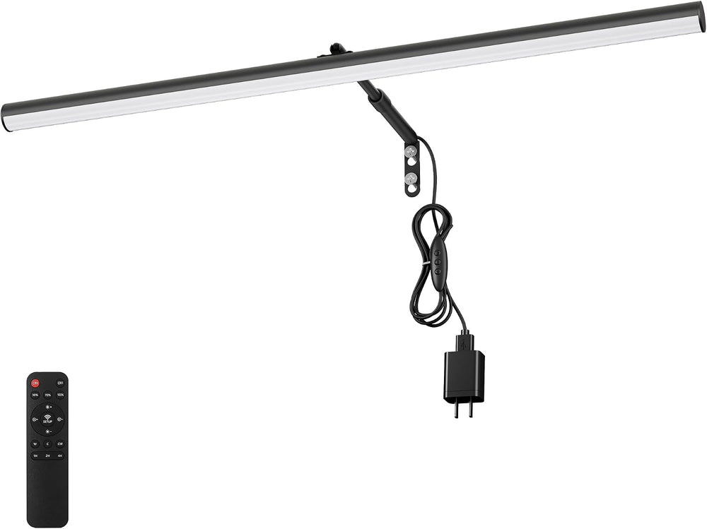 24" Plug in LED Picture Light, 9W Black Remote Control Wall Light