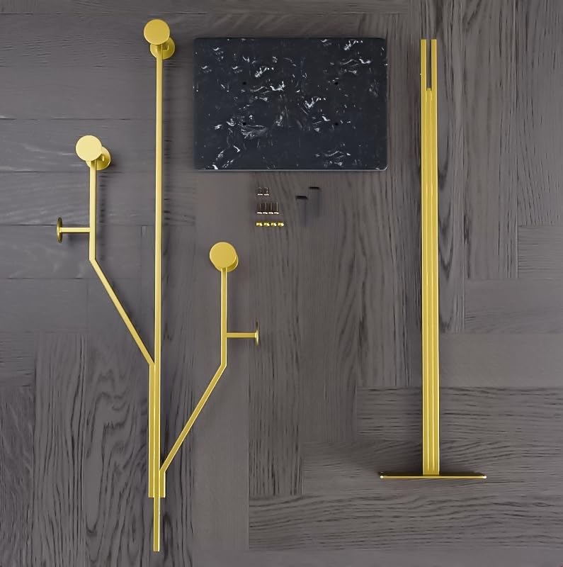 JIAYUEJU Freestanding Coat Rack Marble Base Coat tree Heavy Duty(Gold) | Tree...
