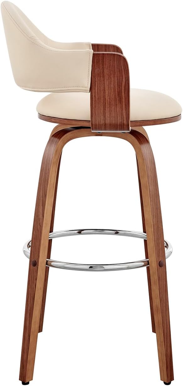 Armen Living Daxton Mid Century Modern Swivel Bar Stool for Kitchen Island Co...
