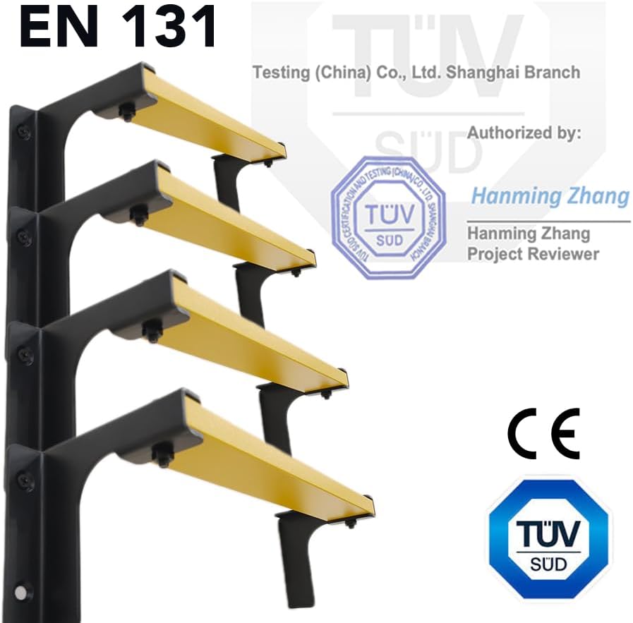 Wall-Mounted Rungs DIY | Set of 20 Fireproof Climbing Rungs | Antislip Standi...