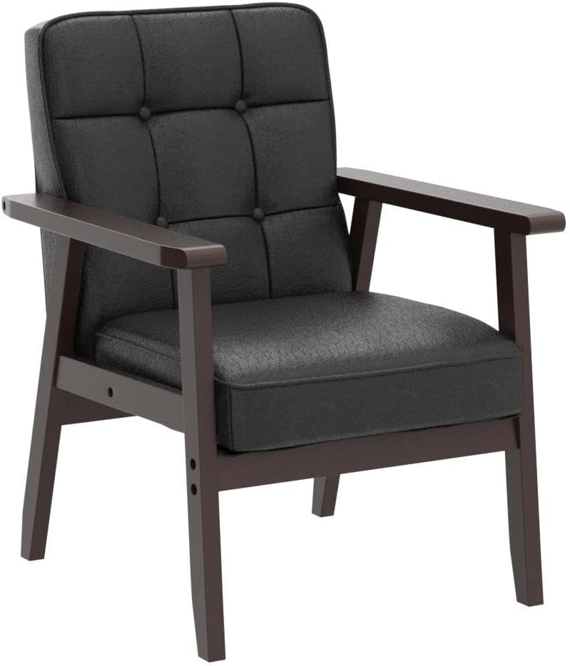 Okeysen Accent Chairs Set of 2, Mid Century Modern Accent Chair, Retro Wood a...