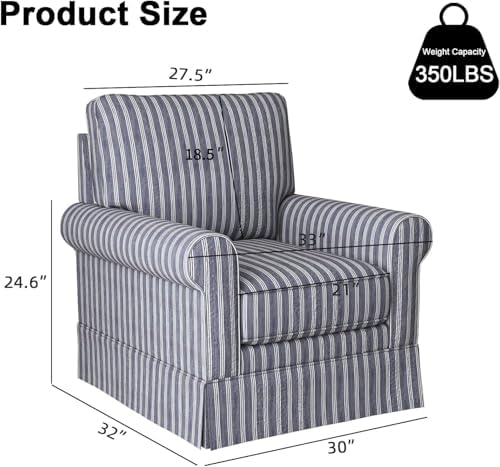 INZOY Swivel Accent Chair Linen Mid Century Modern Chair, Comfy Swivel Barrel...