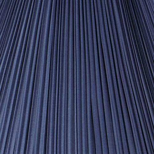 Aspen Creative 33170, Mushroom Pleated Traditional Dark Blue Spider Lamp Shad...