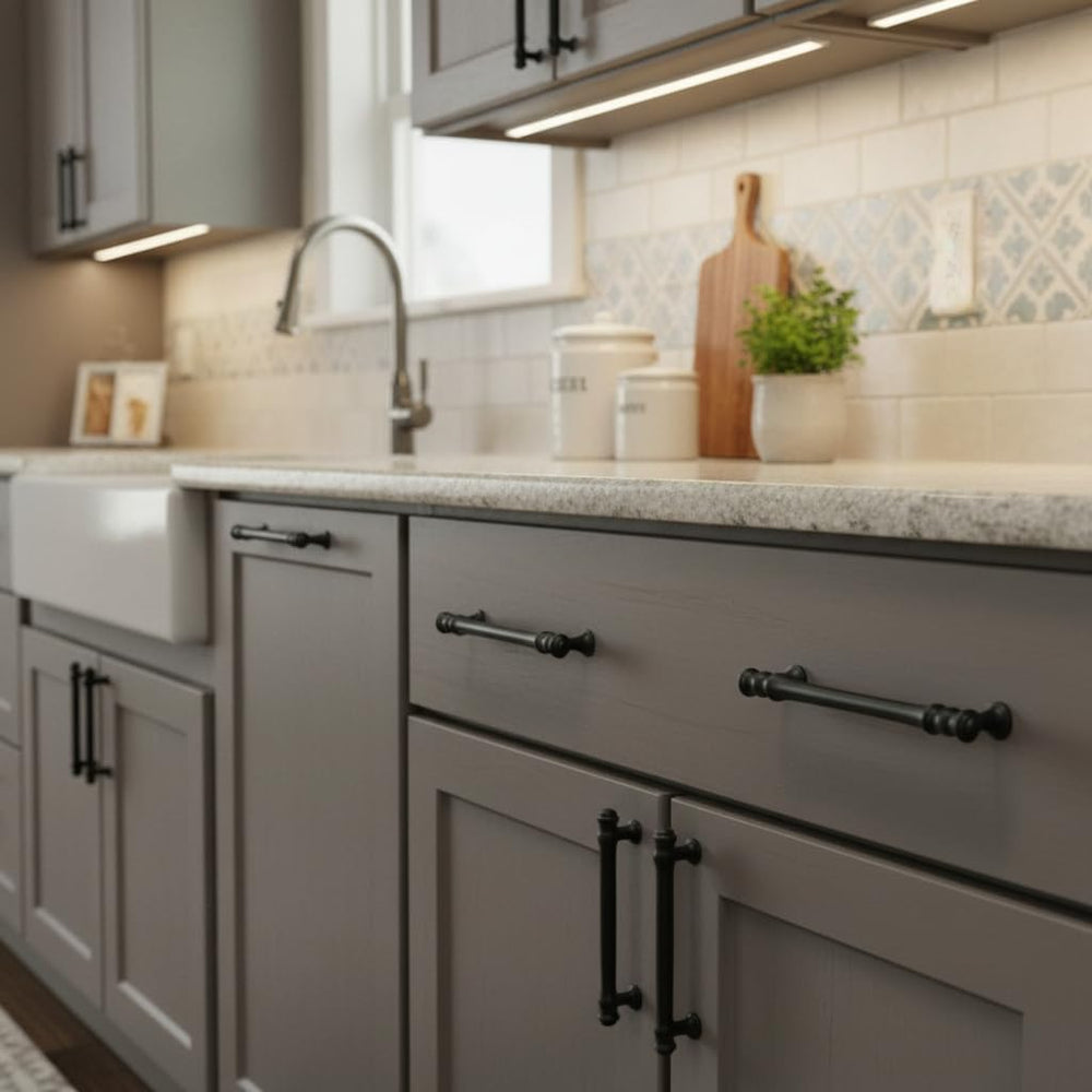 Alzassbg 10" Matte Black Cabinet Pulls and Handles 10 Pack, AL3085MB