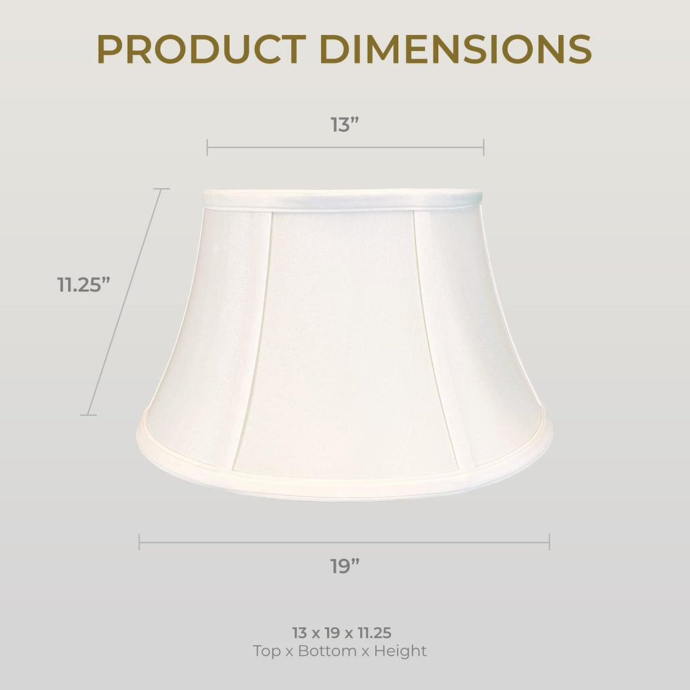 Royal Designs Shallow Drum Bell Billiotte Lamp Shade, White, 13 x 19 x 11.26 ...