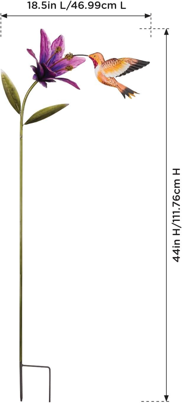 Regal Art & Gift Flower Garden Stake, Handcrafted Metal Yard Art Decor