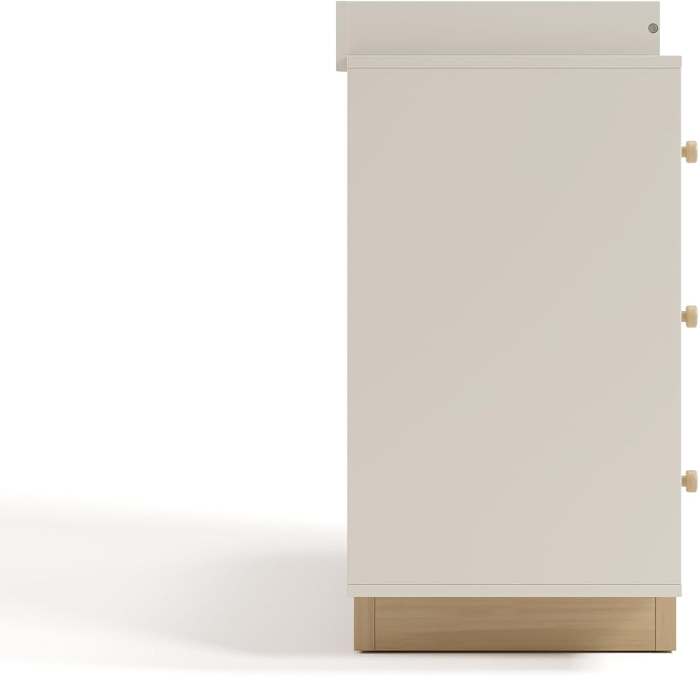 Storkcraft Texas 3 Drawer Chest with Changing Table Topper, Frosted Oat