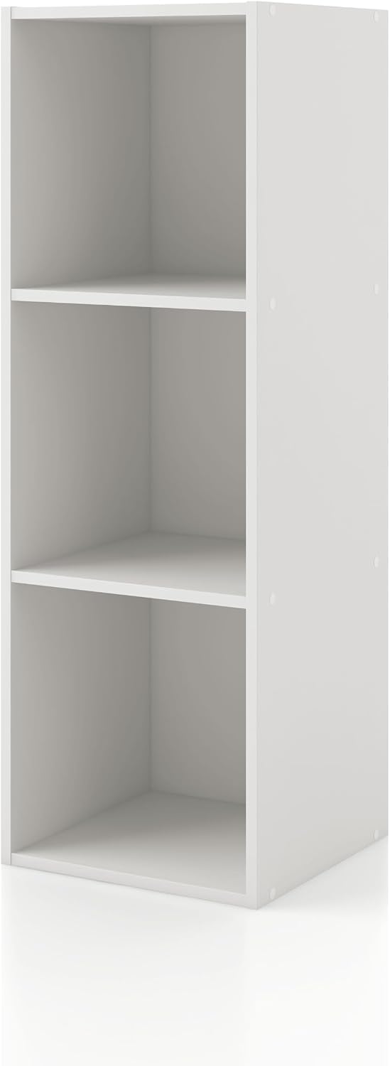 Homes: Inside + Out Apexa 3-Cube Storage Organizer Shelves, Stackable Wood Bo...