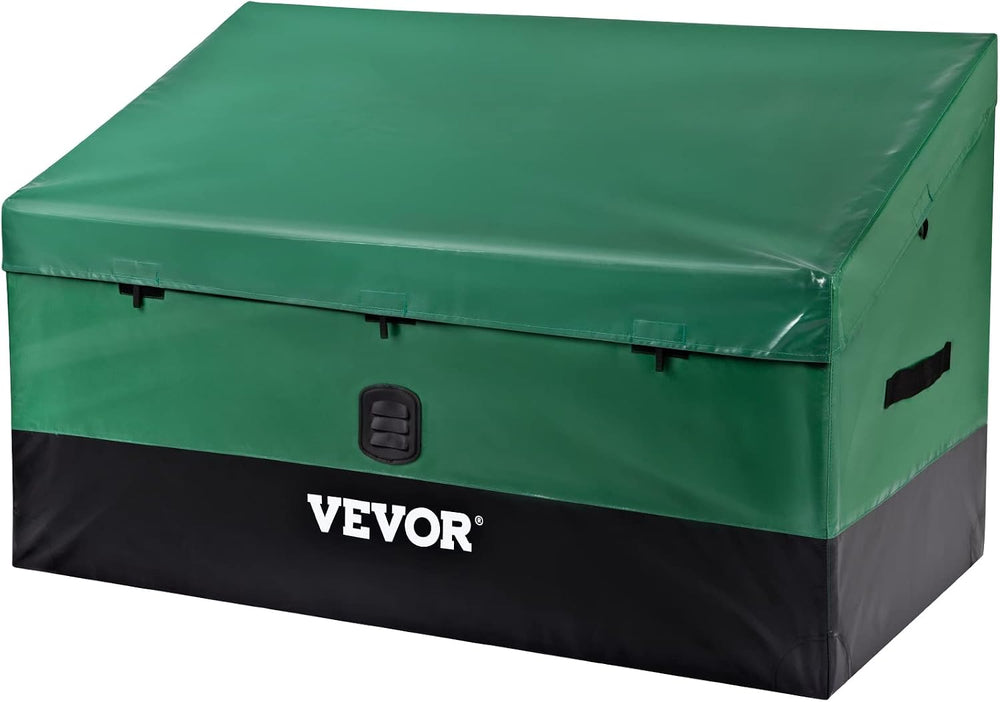 VEVOR Outdoor Storage Box, 150 Gallon Waterproof PE Tarpaulin Deck Box w/Galv...