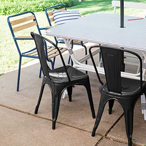 FDW Metal Dining Chairs Set of 2 Patio Chair Indoor Outdoor Chairs Kitchen Me...