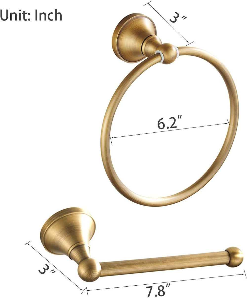 Leyden Antique Brass Toilet Paper Holder Towel Ring, Brass Hand Towel Holder ...