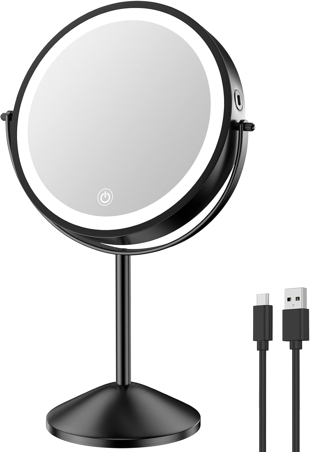 8 Inch Lighted Makeup Vanity Mirror with Lights 3 Color Dimmable, 1X/10X