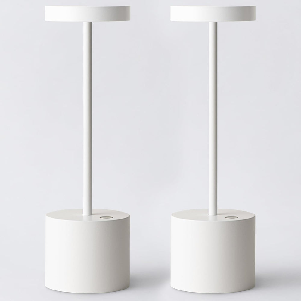Cordless Rechargeable LED Table Lamp Set of 2, White