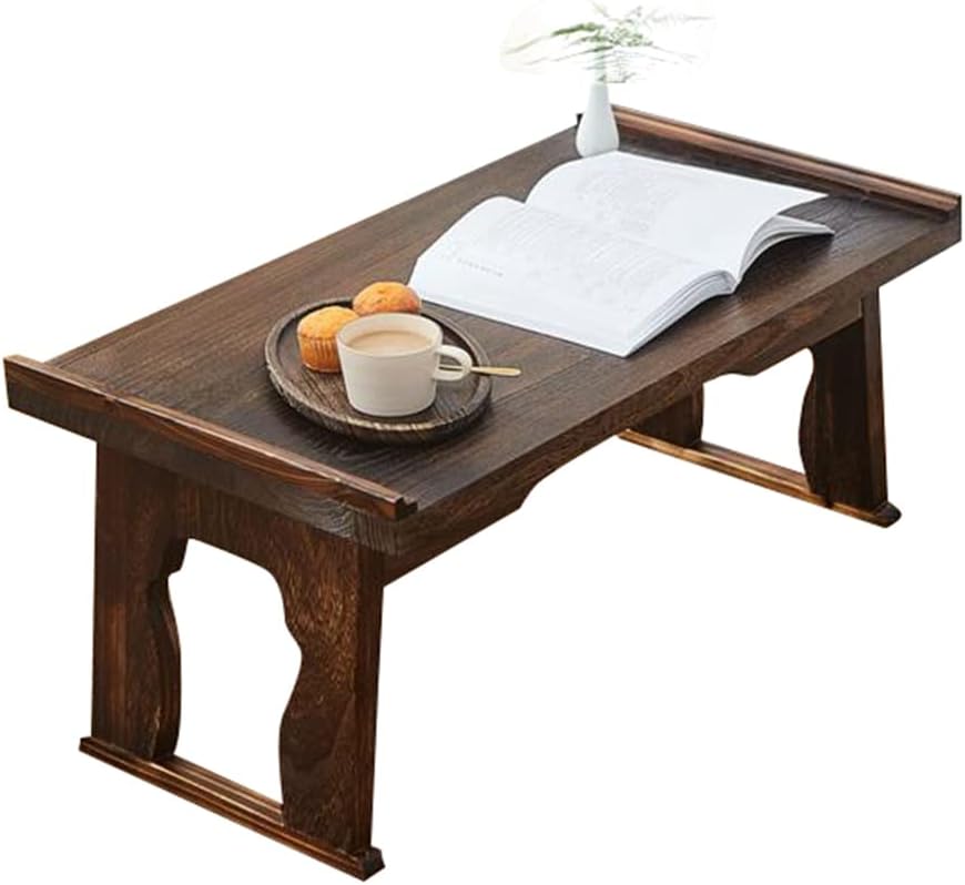 Foldable Wooden Laptop Desk, Breakfast in Bed Serving Tray, Japanese Floor Ta...