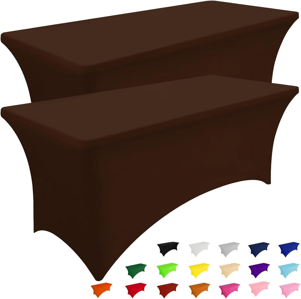 Smiry 2 Pack Spandex Table Cloth 8FT, Elastic Fitted Coffee Tablecloth