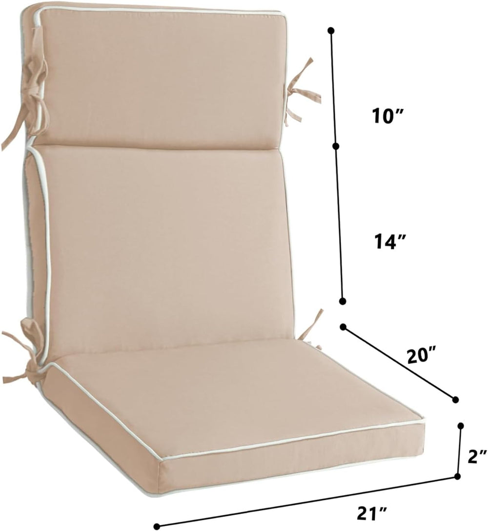 Outdoor Patio Chair Cushions Set of 2, Water Resistant Adirondack Chair Cushi...
