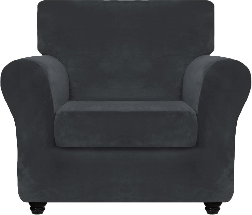 ZNSAYOTX Luxury Velvet Chair Slipcovers with Arm 2 Piece Stretch Chair Covers...
