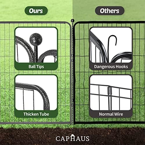 CAPHAUS Decorative Garden Fence, 40 Inch x 21 FT Heavy Duty Iron Fencing Land...