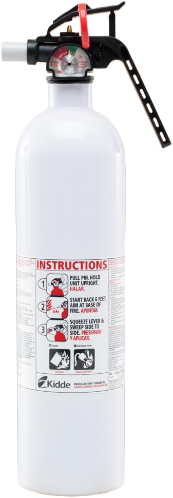 Auto/Marine 10-B:C Fire Extinguisher, Metal Valve, White