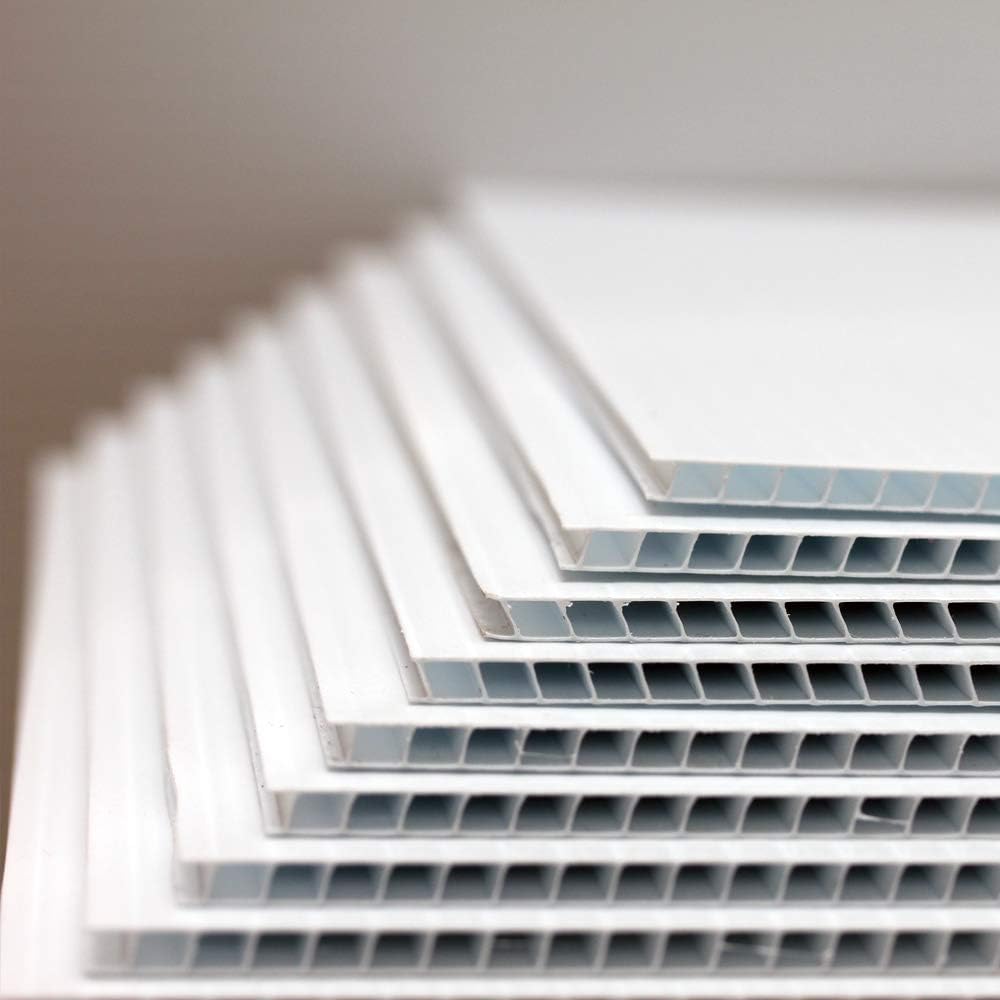 100 Pack, Blank Signs White 18 x 24 inch x 4mm Corrugated Plastic Sign Board,...