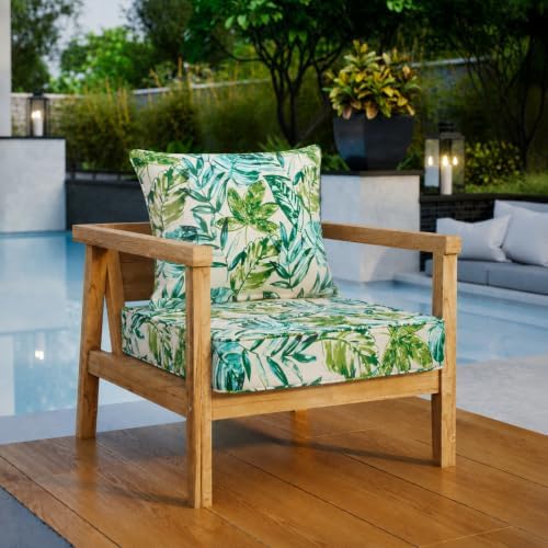 FUNHOME Outdoor Chair Cushion Set 24x24 Inch,Water-Resistant & Fade-Resis...